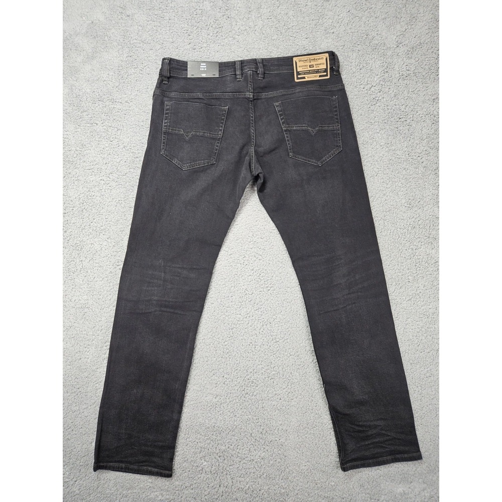 Diesel Safado Straight Jeans Men's 36x32 Black Stretch Button Fly NWT